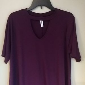Plum choker neck top